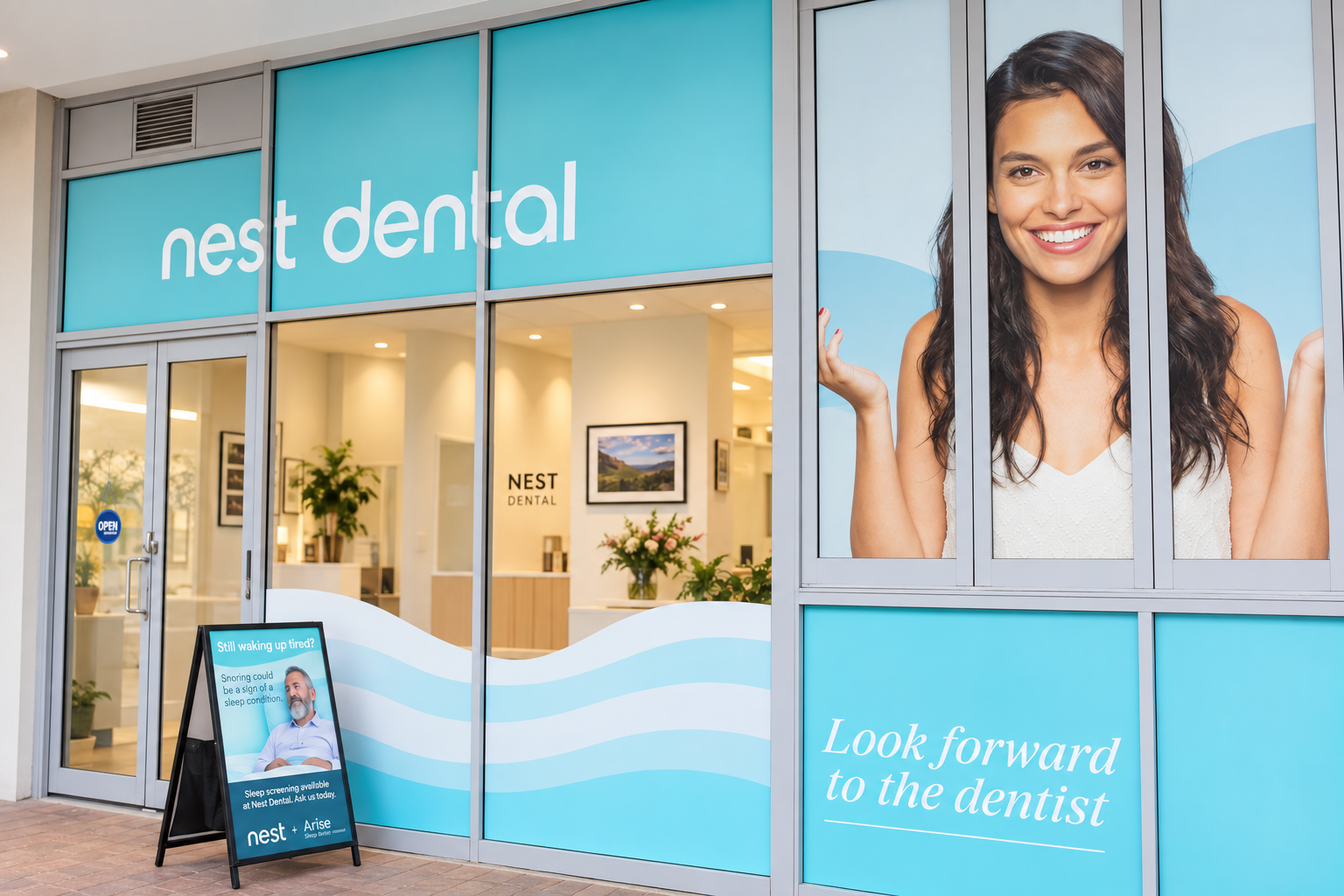 Nest Dental clinic exterior and reception in St Leonards