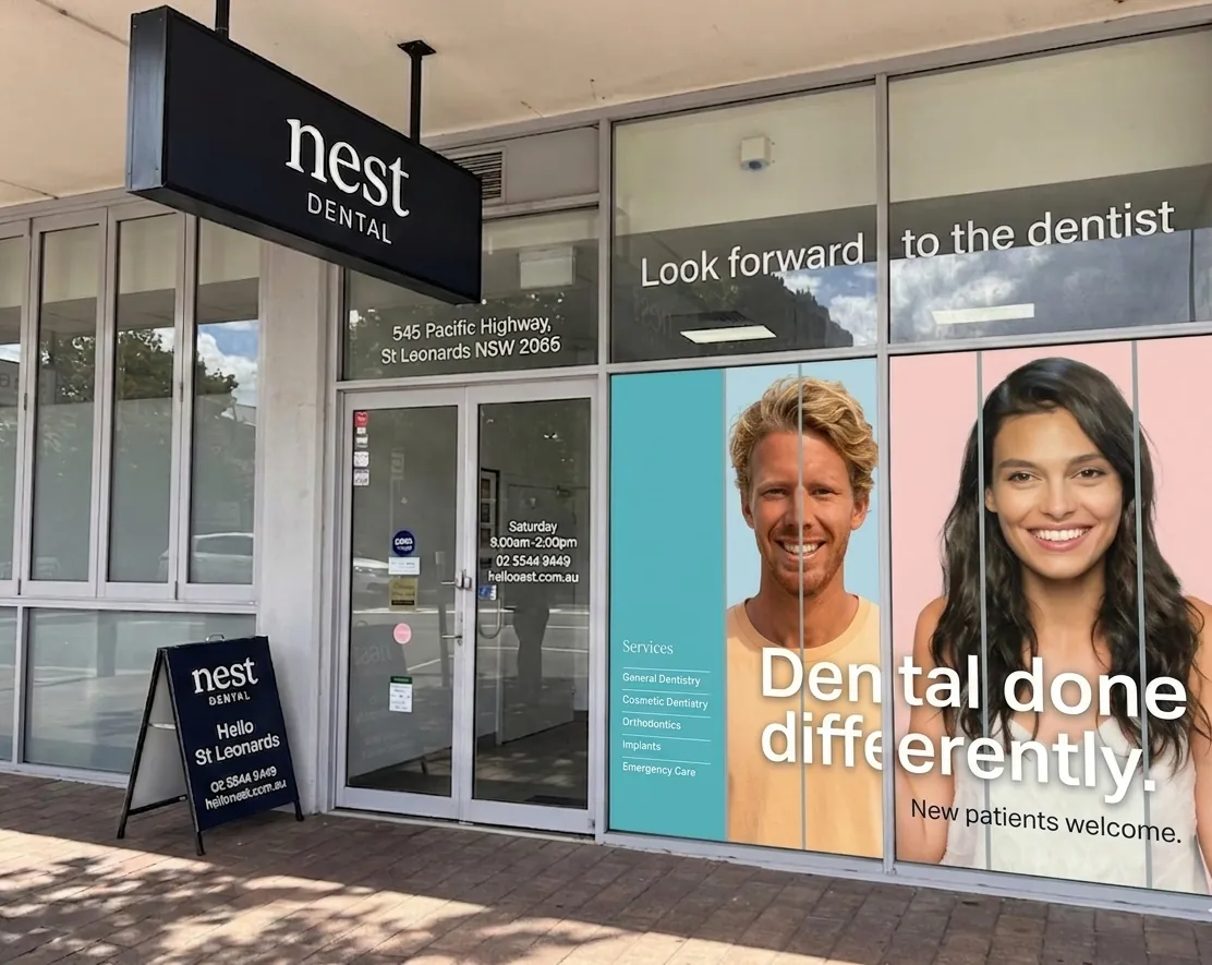 Reception area of Nest Dental, a dental clinic near Neutral Bay in St Leonards