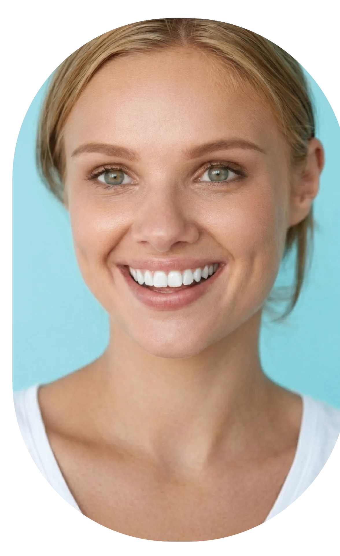 Happy patient after teeth whitening treatment